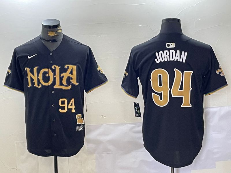 Men New Orleans Saints #94 Jordan Black Joint Name 2024 Nike Limited NFL Jersey style 2->indianapolis colts->NFL Jersey